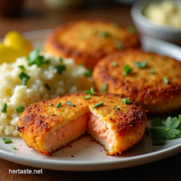 Golden Crusted Flaky the Best Ever Canned Salmon Patties presentation