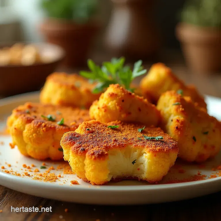 The Ultimate Crispy Baked Cauliflower Steaks with Smoked Paprika Dust presentation
