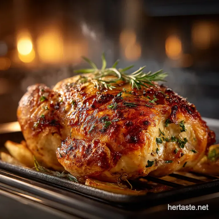 Convection Oven Recipes: Crispy Herb Chicken Roast presentation