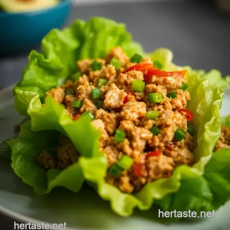 Crispy Chicken Lettuce Wraps with Hoisin Sauce presentation