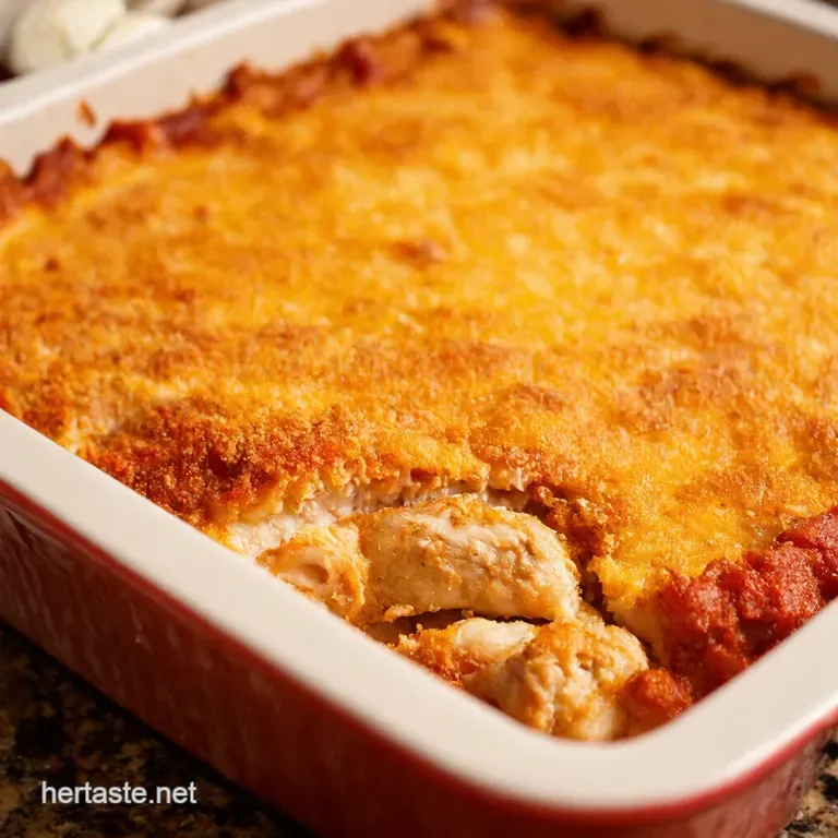 Crispy Chicken Parmesan Casserole presentation