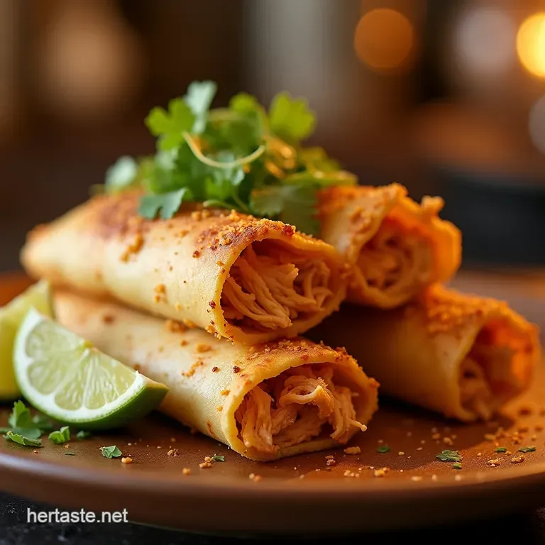 The Weeknight Winner Truly Crispy Ovenbaked Shredded Chicken Taquitos presentation