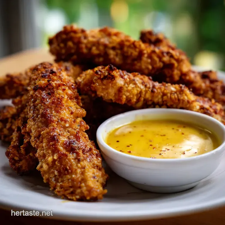 Oven Fried Chicken Fingers Honeymustard Dipping: 25 Min Crunch presentation