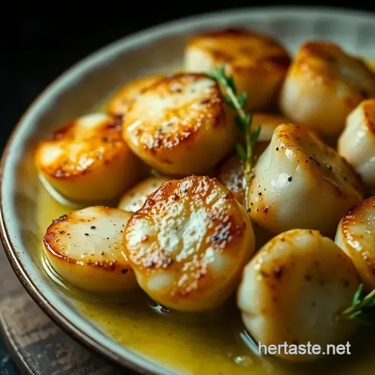Crispy Roasted Scallops with Lemon Butter Sauce