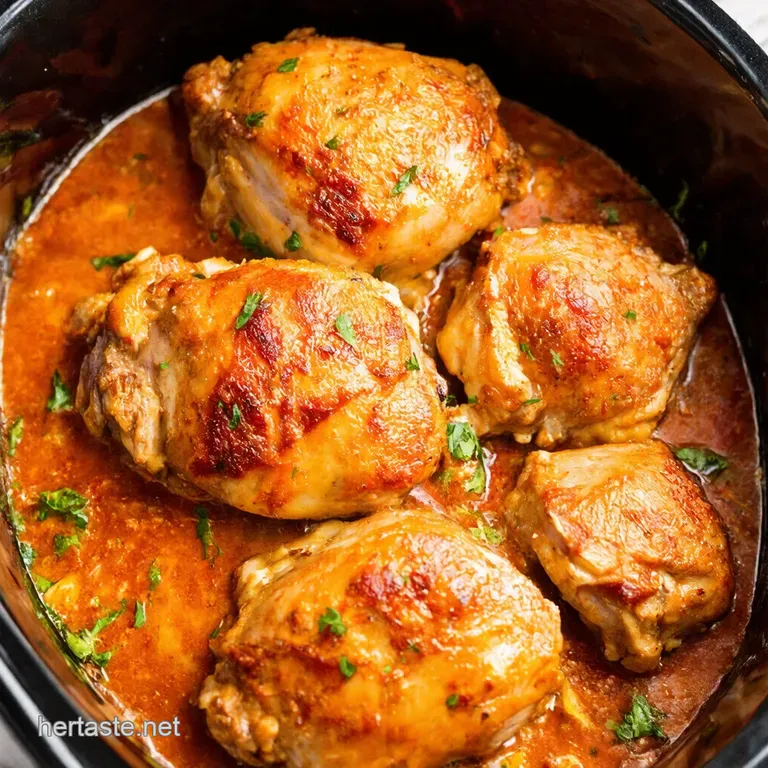 Crock Pot Lemon Garlic Butter Chicken Thighs presentation