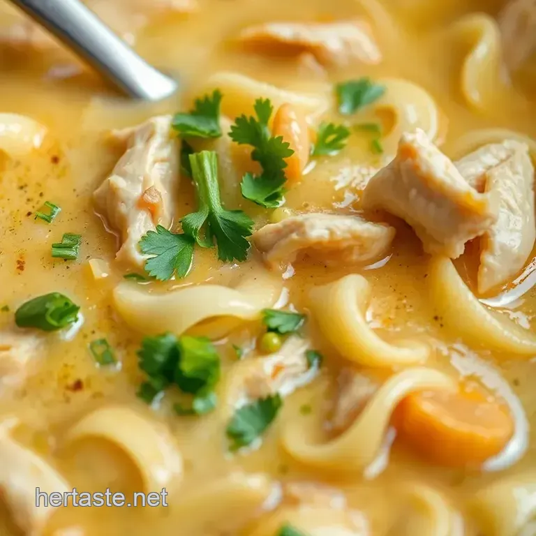 Crockpot Chicken Noodle Soup presentation