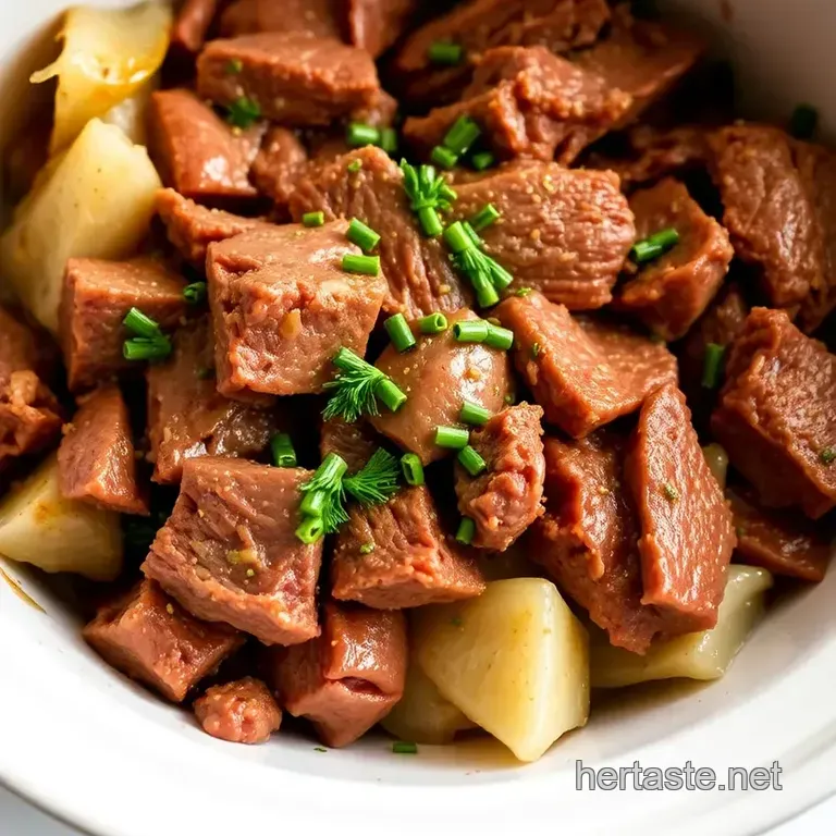 Crockpot Corned Beef and Cabbage presentation