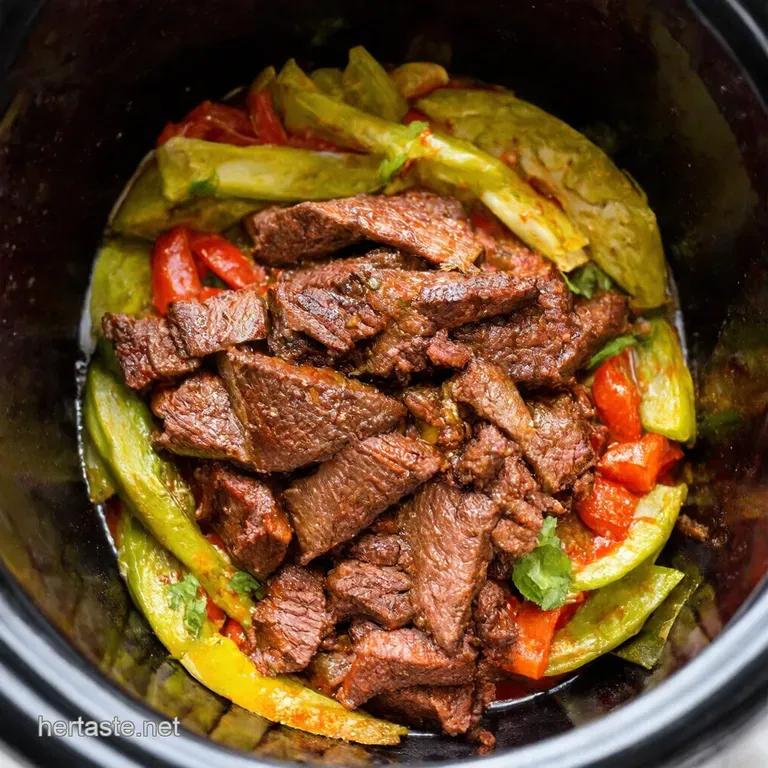 Easy CrockPot Steak Fajita Recipe Fiesta in Your Slow Cooker