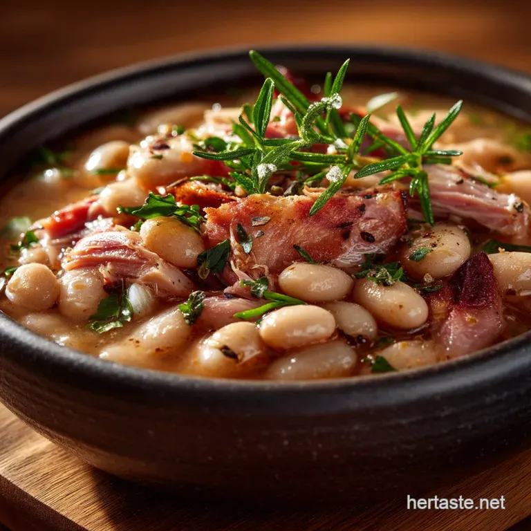 Easy Crockpot Great Northern Beans with Ham Hocks