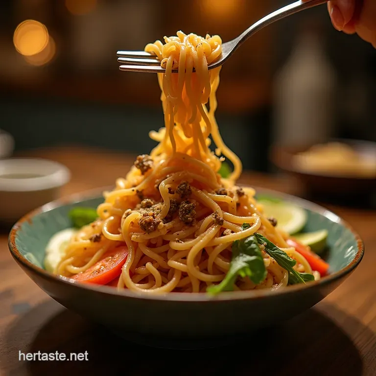 Crunch Time the Ultimate Umamirich Ramen Noodle Salad presentation