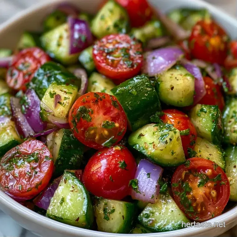Vibrant red and green salad served in a white porcelain bowl, garnished with torn mint leaves and cracked black pepper.