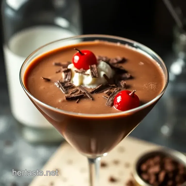 Decadent Chocolate Martini presentation