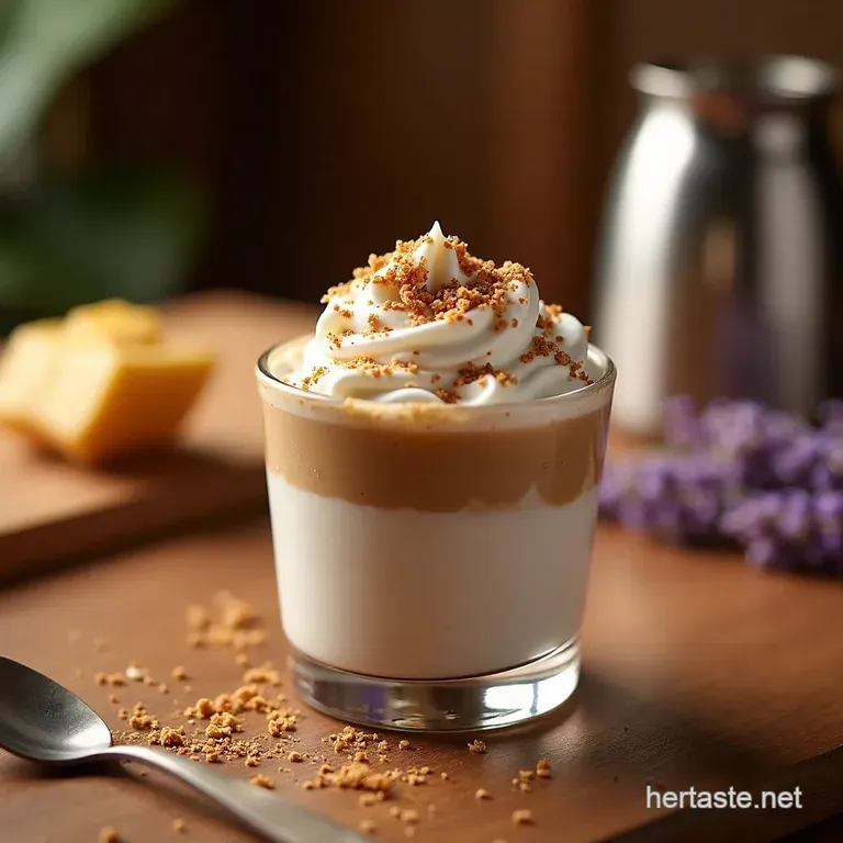 Deconstructed Iced Honey Lavender Latte Parfait presentation