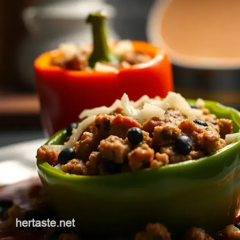Delectable Stuffed Peppers: No Rice Lots of Flavor!