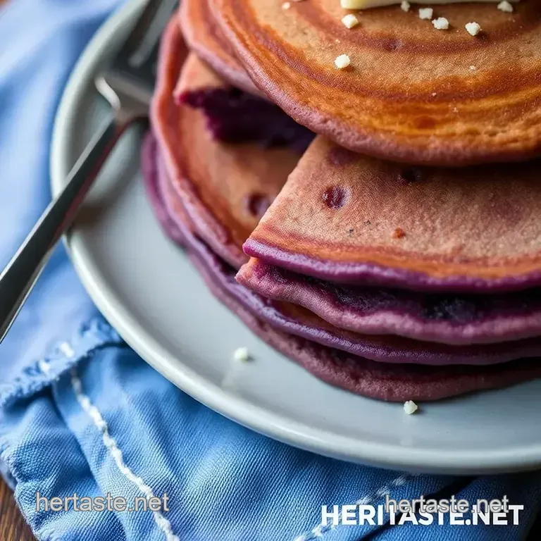 Delicious Ube Pancakes with a Twist presentation