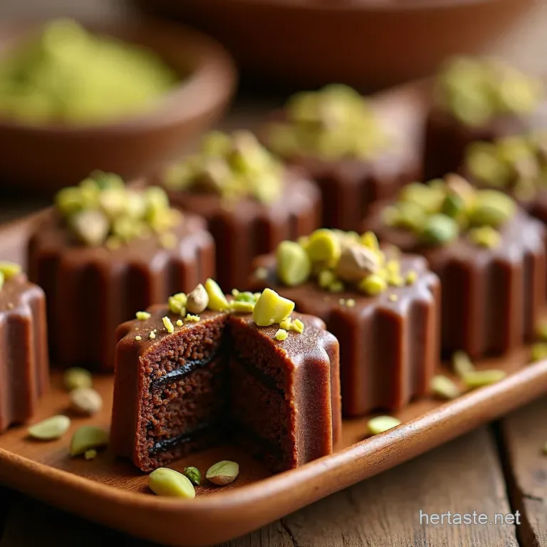 Dubai Dream Chocolate Pistachio Mooncakes presentation