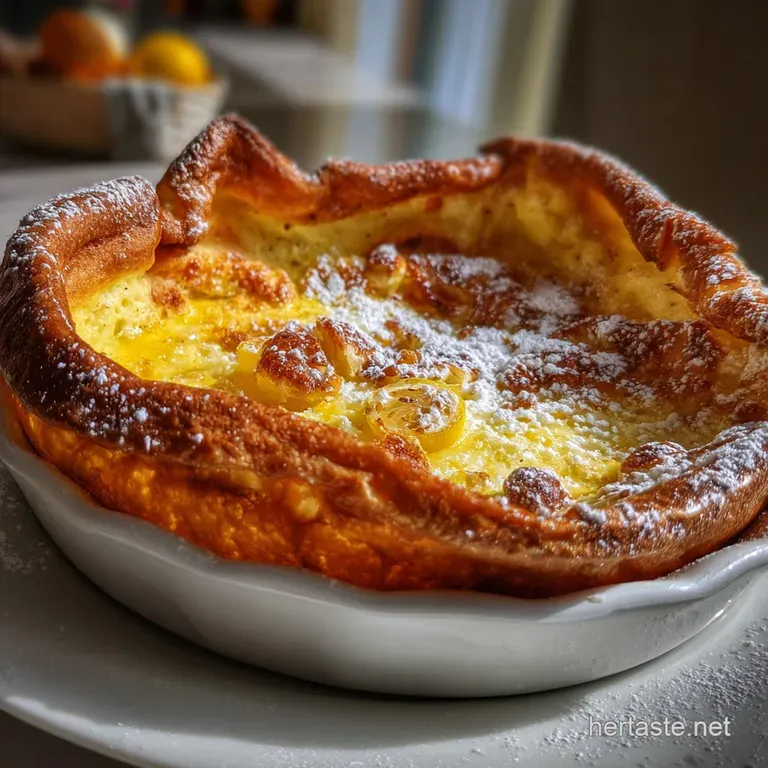 Dutch Baby Pancake: Lemon Powdered Sugar Showy Oven Brunch