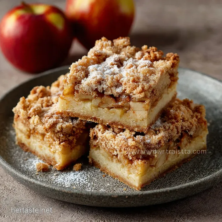Homemade Apple Pie Bars: the Quintessential Cheaters Crumbly Bake presentation