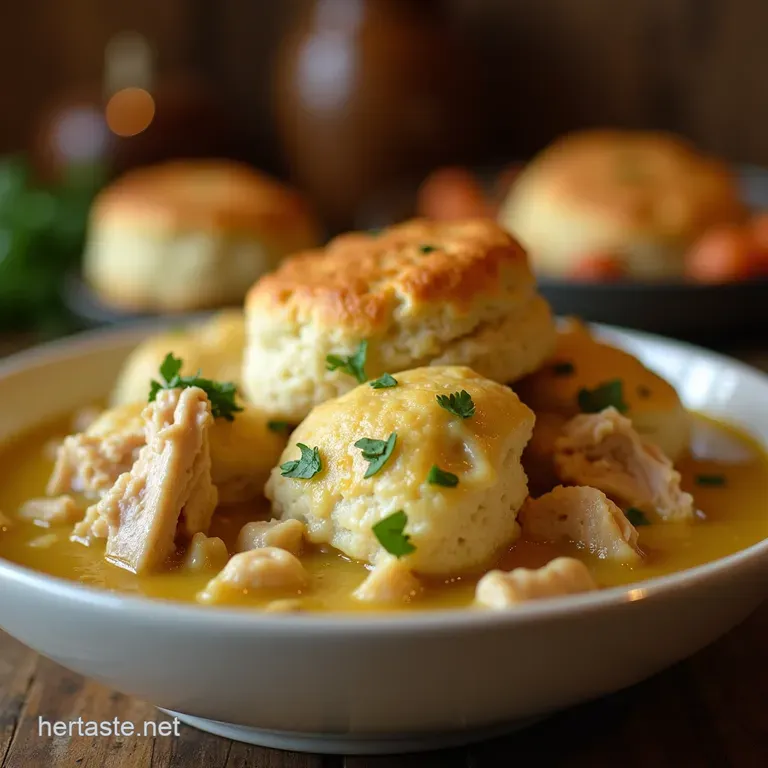 Comfort in a Bowl Easy Chicken Biscuit Dumplings presentation