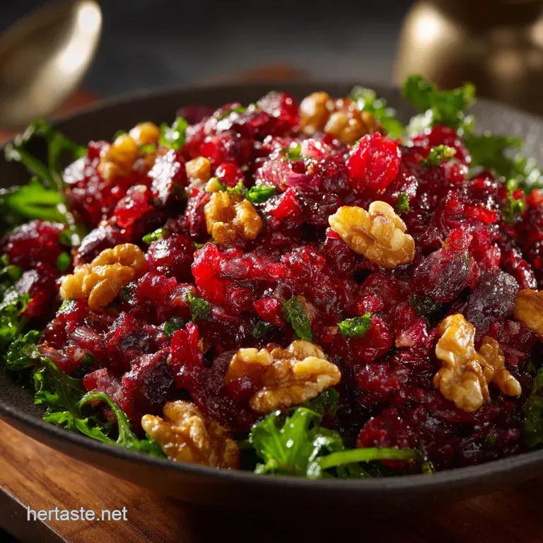 Cranberry Walnut Salad: the Autumn Glow Salad with Maple-Dijon Vinaigrette presentation
