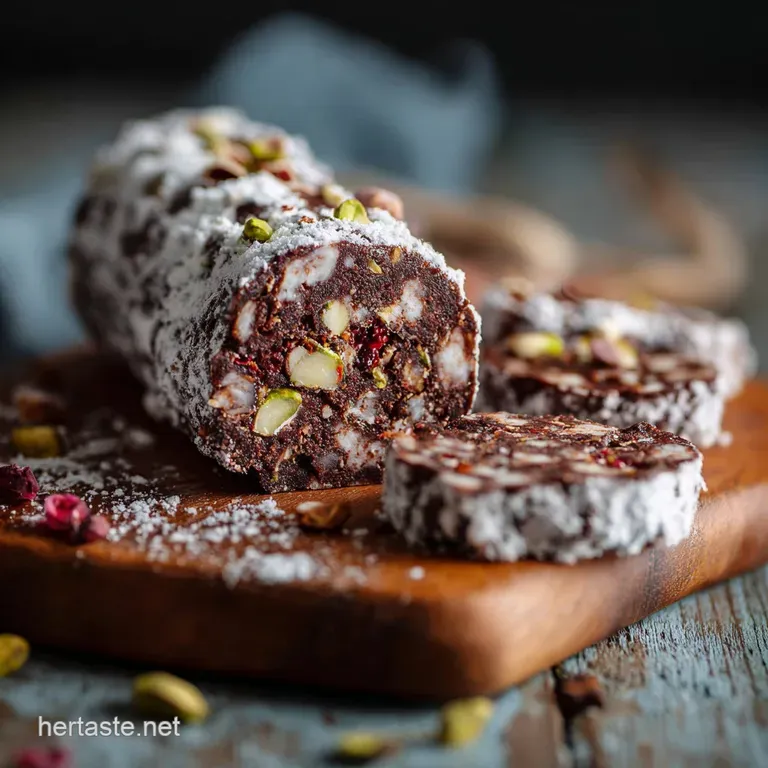 Chocolate Salami: the Easy No-Bake Italian Chocolate Log Recipe presentation