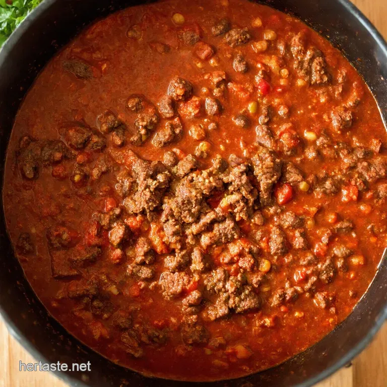 Easy Peasy OnePot Ground Beef Chili Stovetop Glory presentation