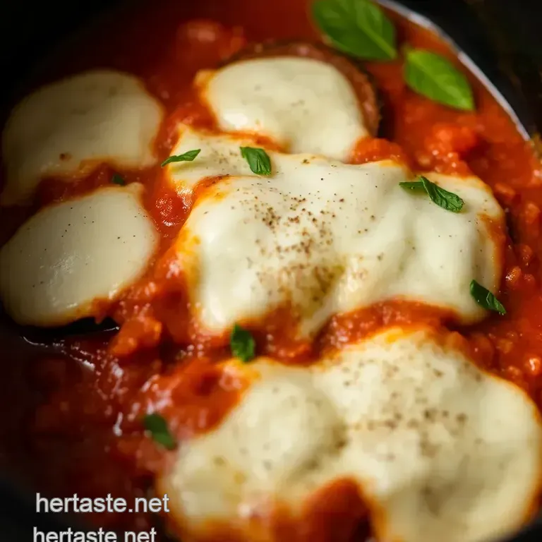 Easy Slow Cooker Eggplant Parmesan presentation