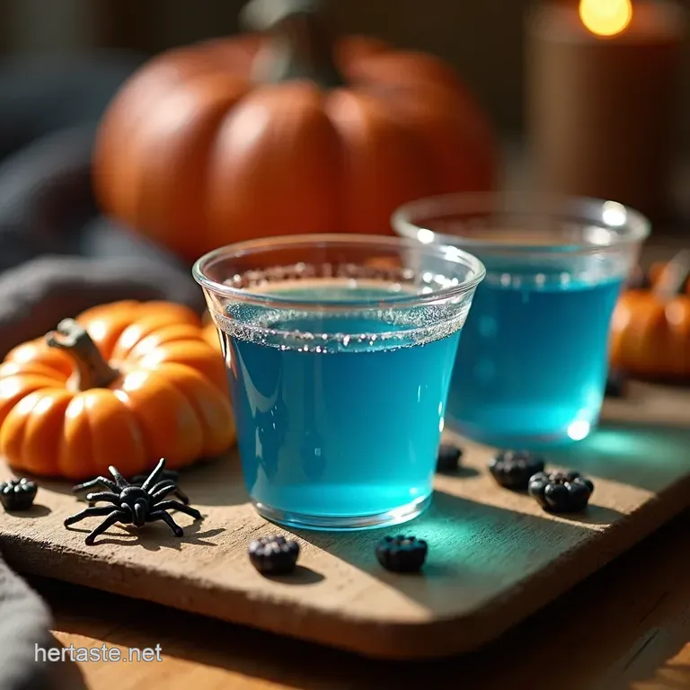 Electric Blue Halloween Jello Shots presentation