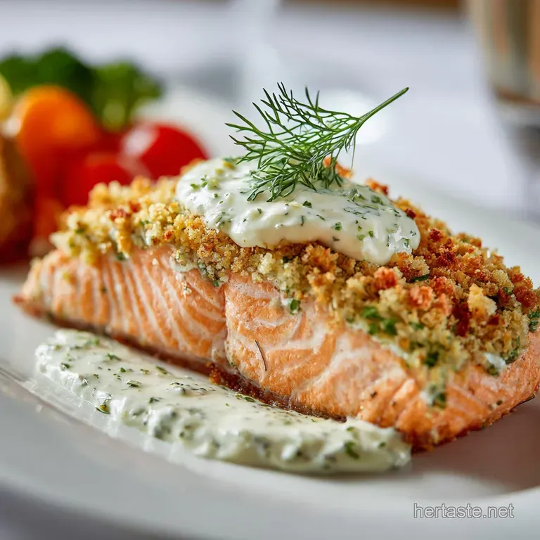 Easter Buffet Star: Herb Pistachio Crusted Salmon with Lemon-Dill Cr&egrave;me