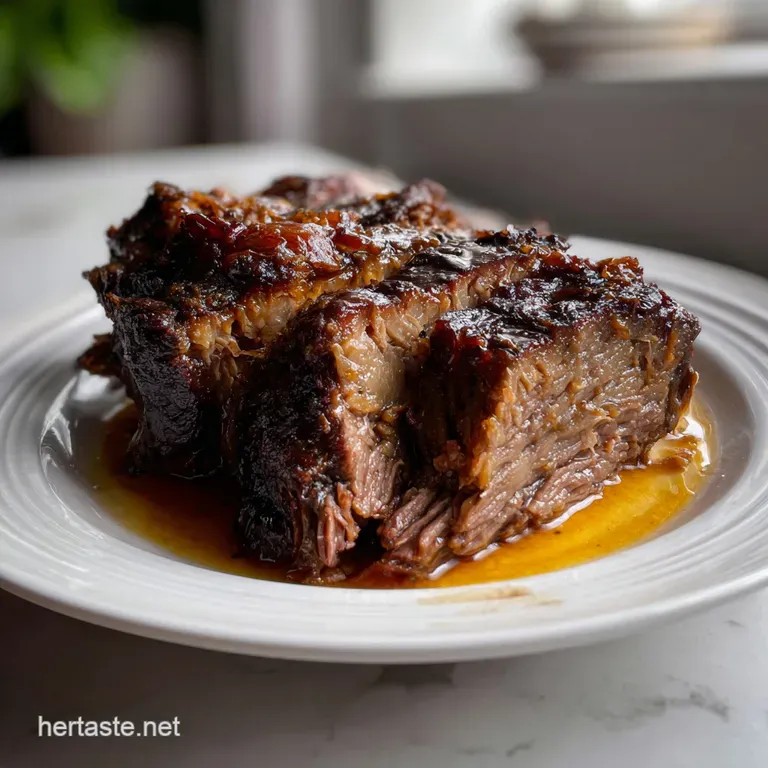 The Best Fallapart Beef Brisket in the Oven presentation
