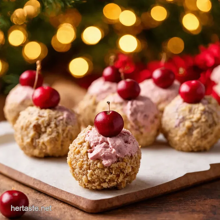 Festive Cranberry Nut Cream Cheese Balls presentation