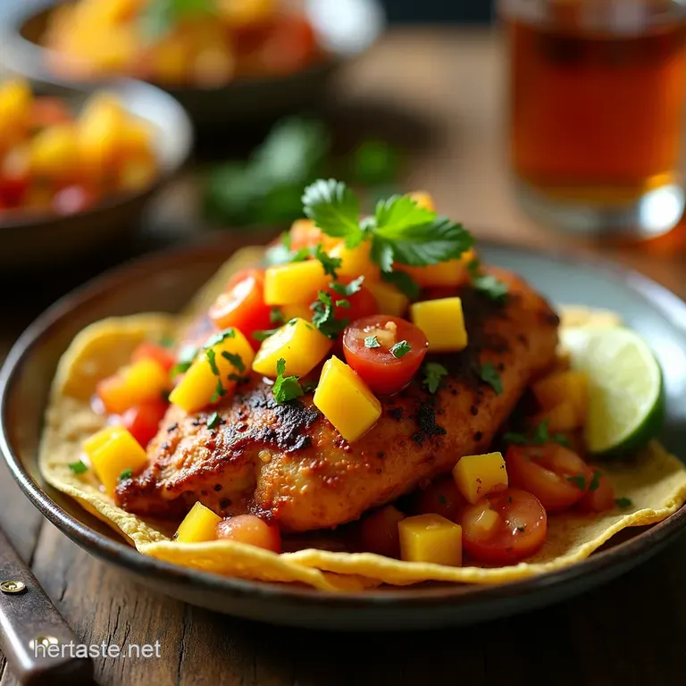 Fiesta Chicken with Fresh Mango Salsa presentation