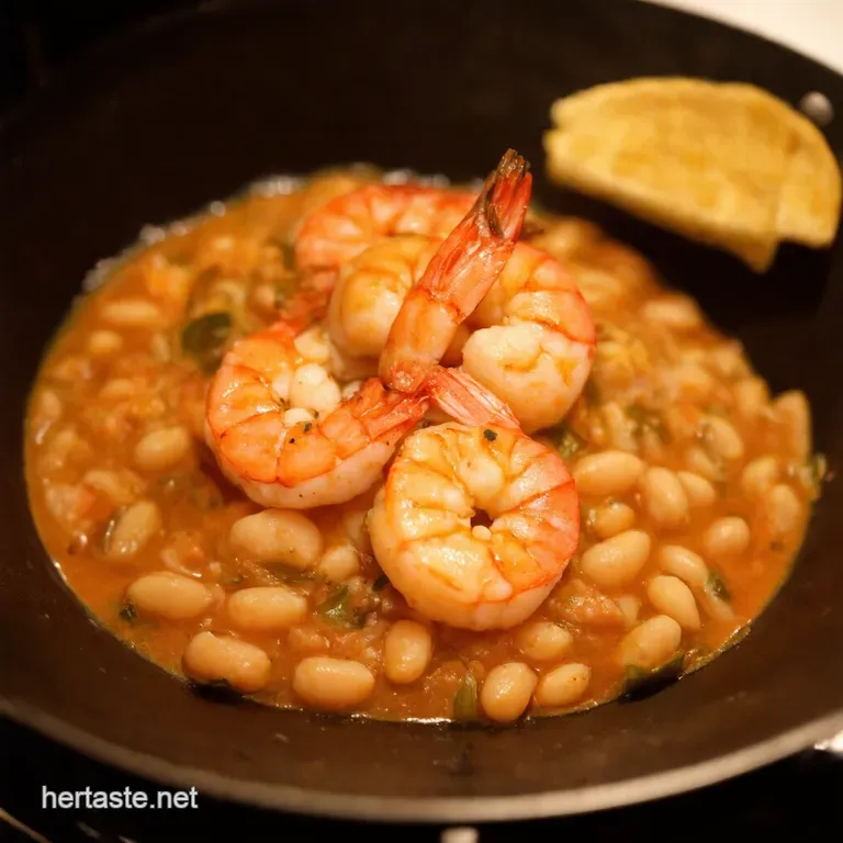 Fiesta Shrimp with Garlicky White Beans presentation