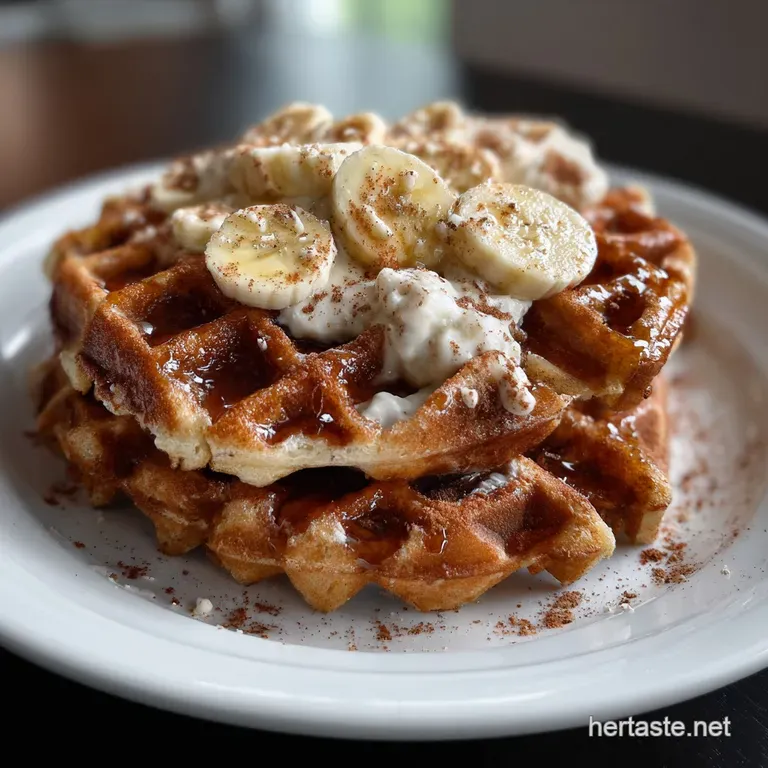 Fluffy Bananacinnamon Waffles: Easy Weekend Breakfast presentation