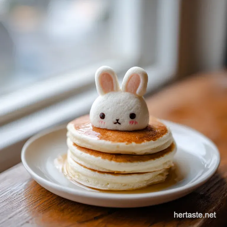 Three perfectly round, golden pancakes stacked high, drizzled with syrup and topped with fresh berries.