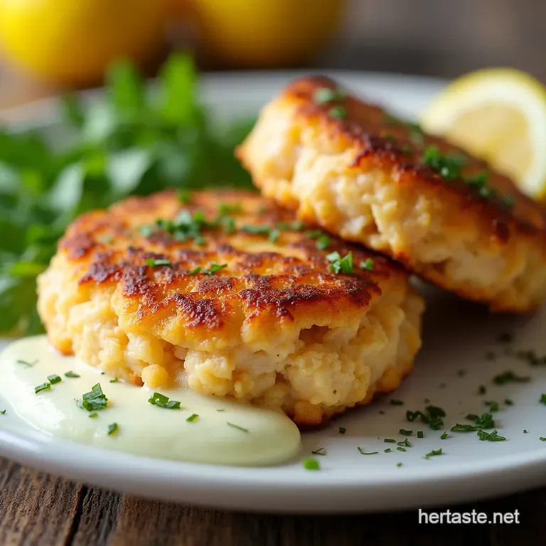 Grandmas Gold Standard Fluffy Canned Salmon Patties with LemonDill Aioli