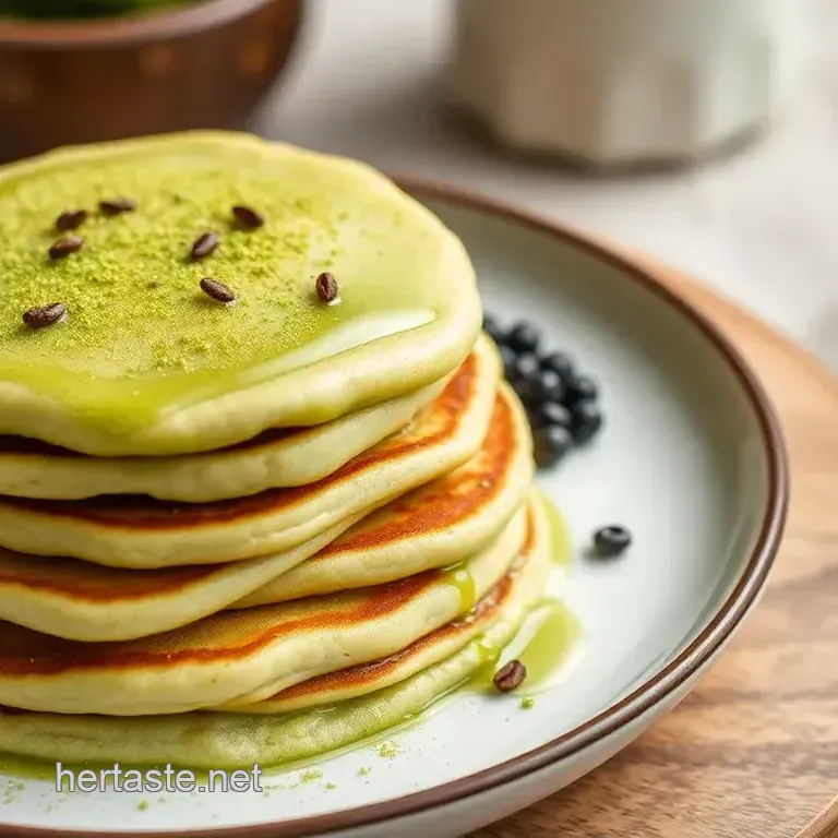 Fluffy Matcha Pancakes with a Twist