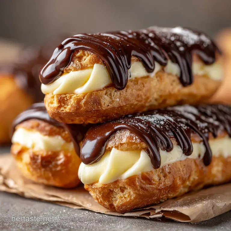 Foolproof Cream Filled Eclairs presentation