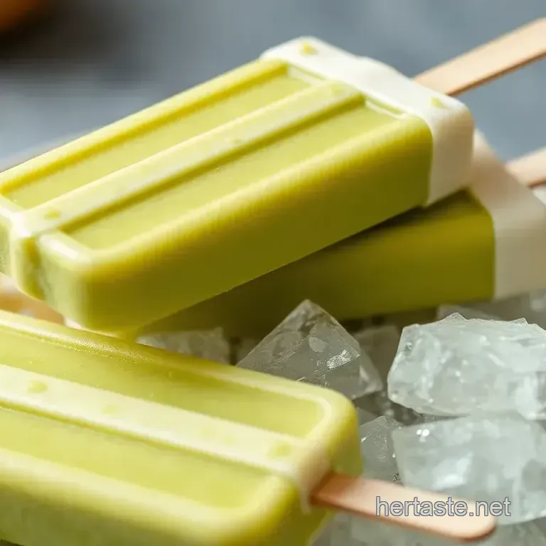 Freeze Matcha Pops with Creamy Coconut Goodness