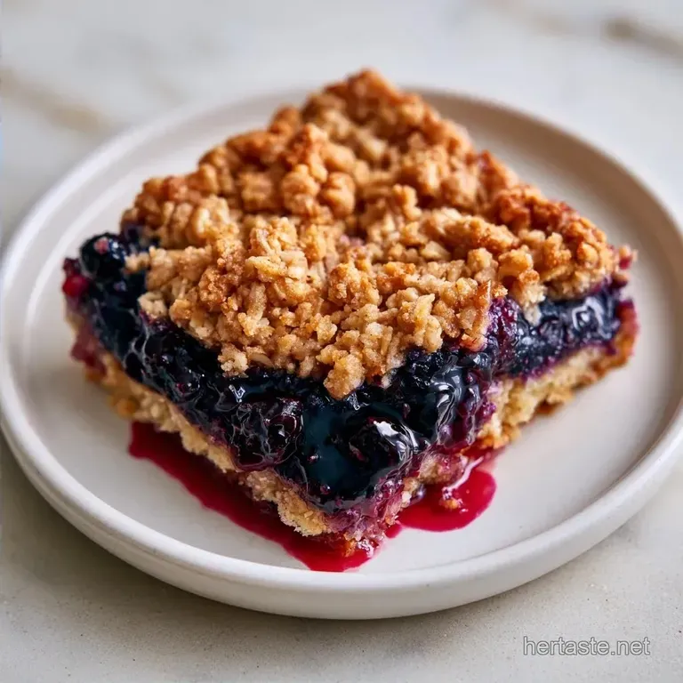 Fresh Blueberry Dessert Bars with Rolled Oats
