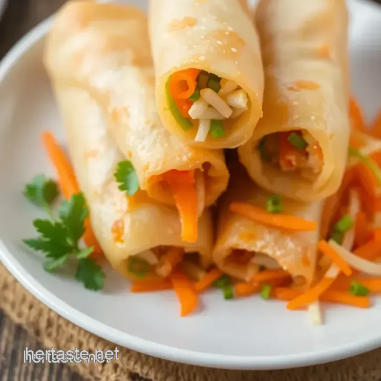 Fry Thai Spring Rolls Crispy Delight presentation