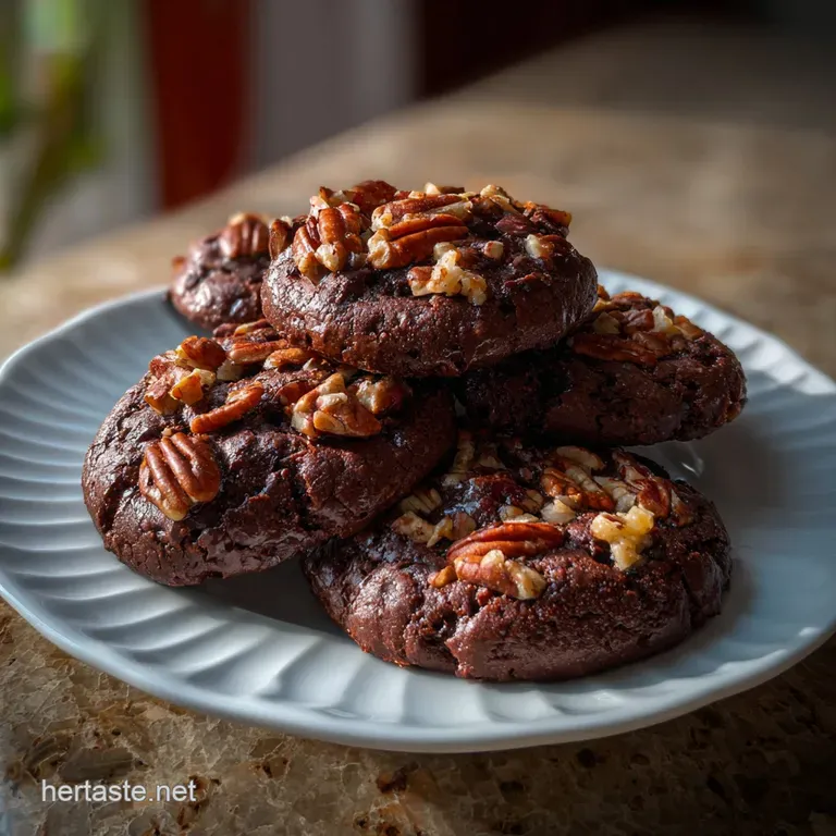 Fudgy Flourless Chocolate Pecan Cookies
