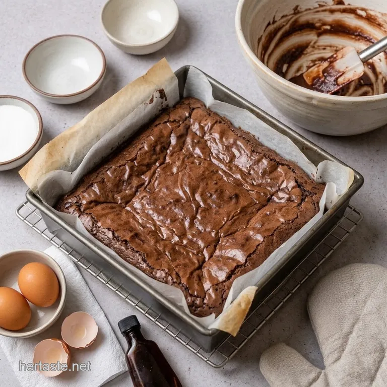 The Critical Cooling Phase — Fudgy Homemade Brownies with Cocoa Powder