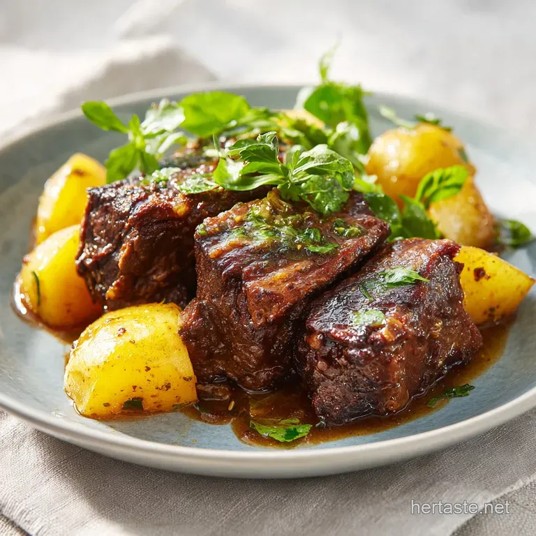 Slow Cooker Garlic Butter Beef with Potatoes
