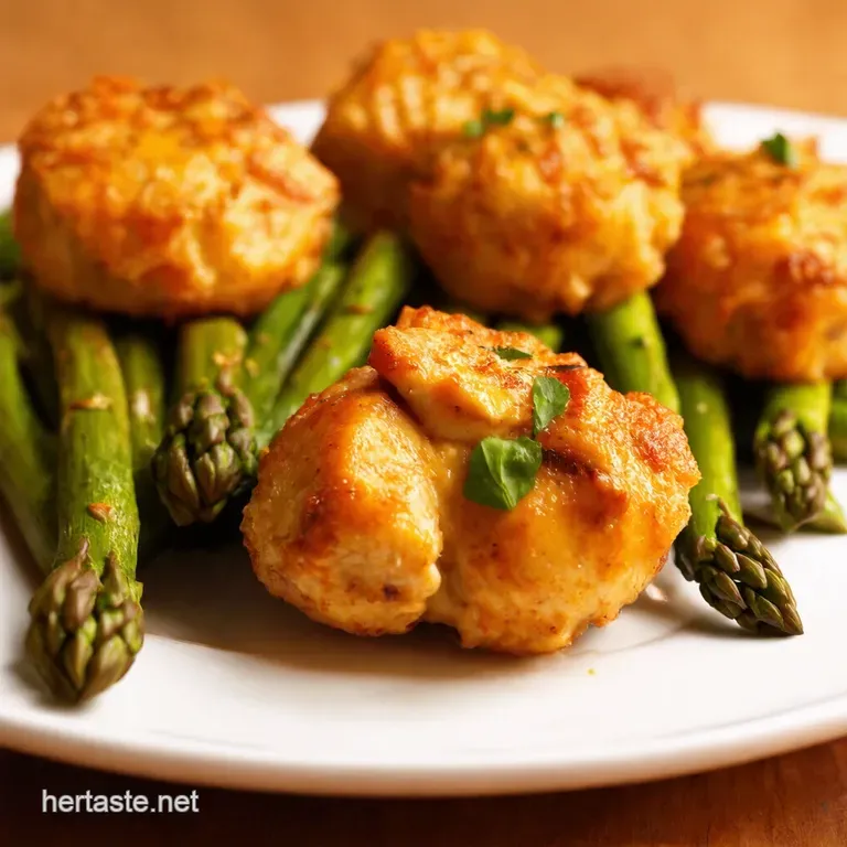 Garlic Butter Chicken Bites with Asparagus presentation