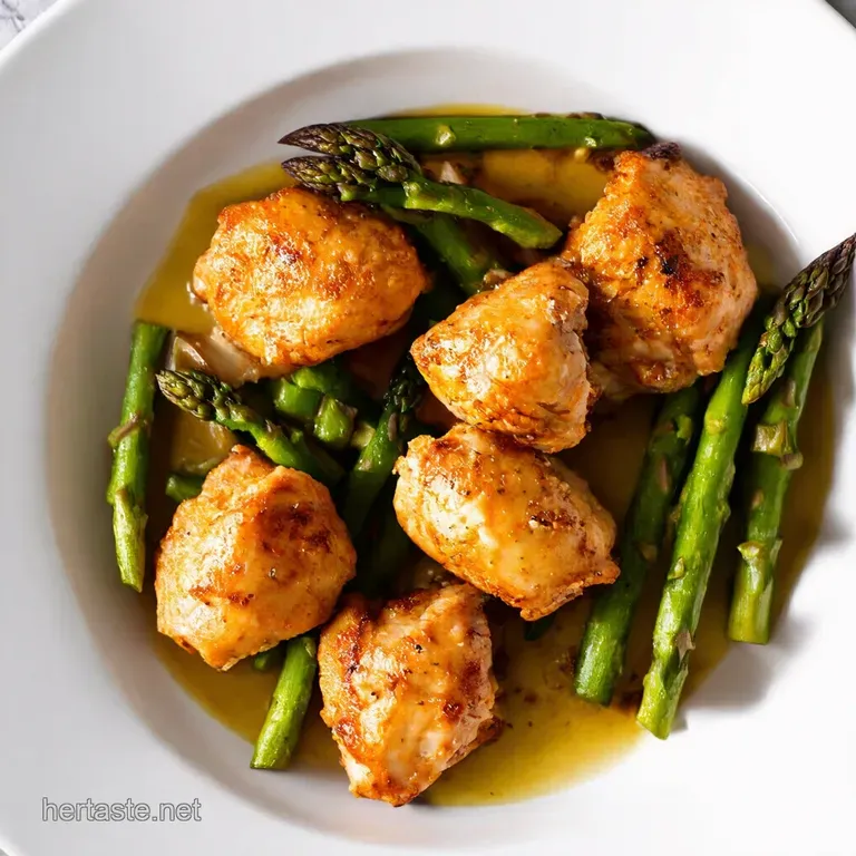 Garlic Butter Chicken Bites with Asparagus