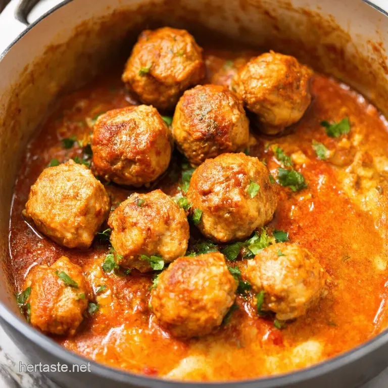 Garlic Butter Chicken Meatballs with Zucchini Noodles presentation