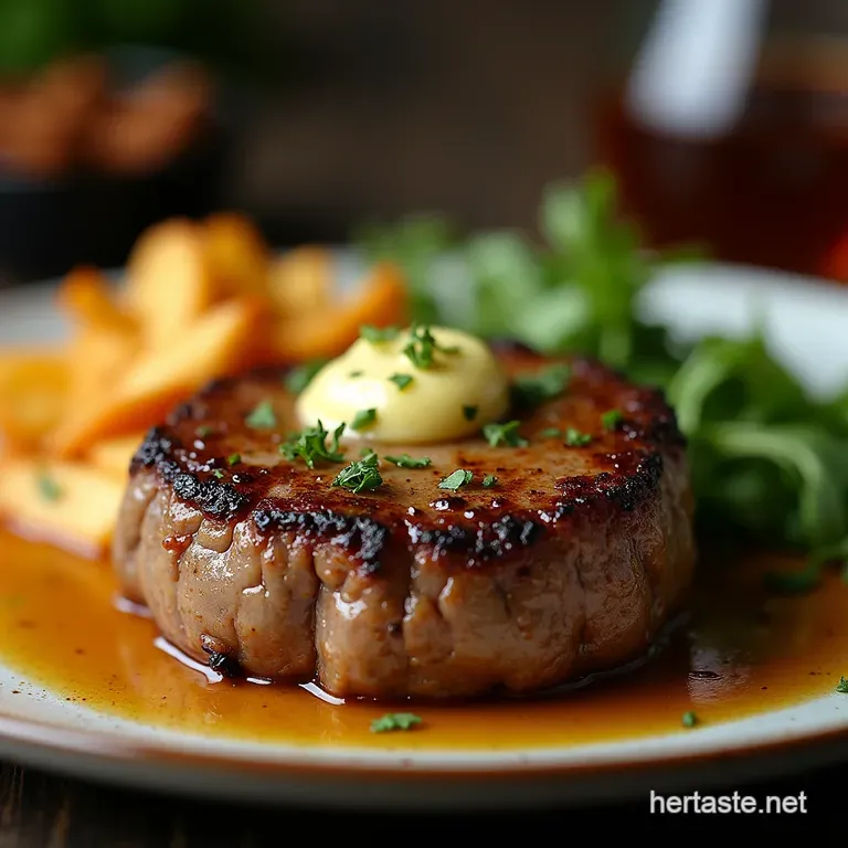 The Pub Classic Perfected Juicy PanSeared Steak with Sizzling Garlic Thyme Butter