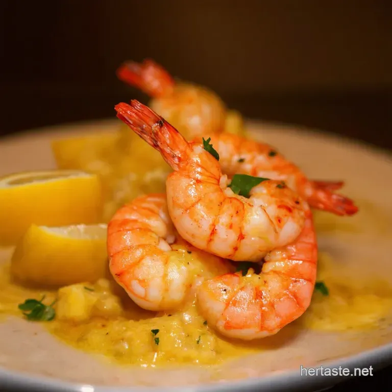 Garlic Butter Shrimp Scampi with Lemon Parmesan Cauliflower Risotto presentation