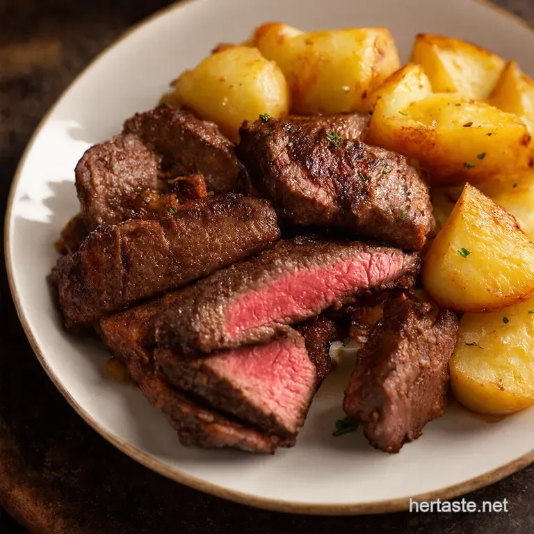 Garlic Butter Steak and Crispy Roast Potatoes
